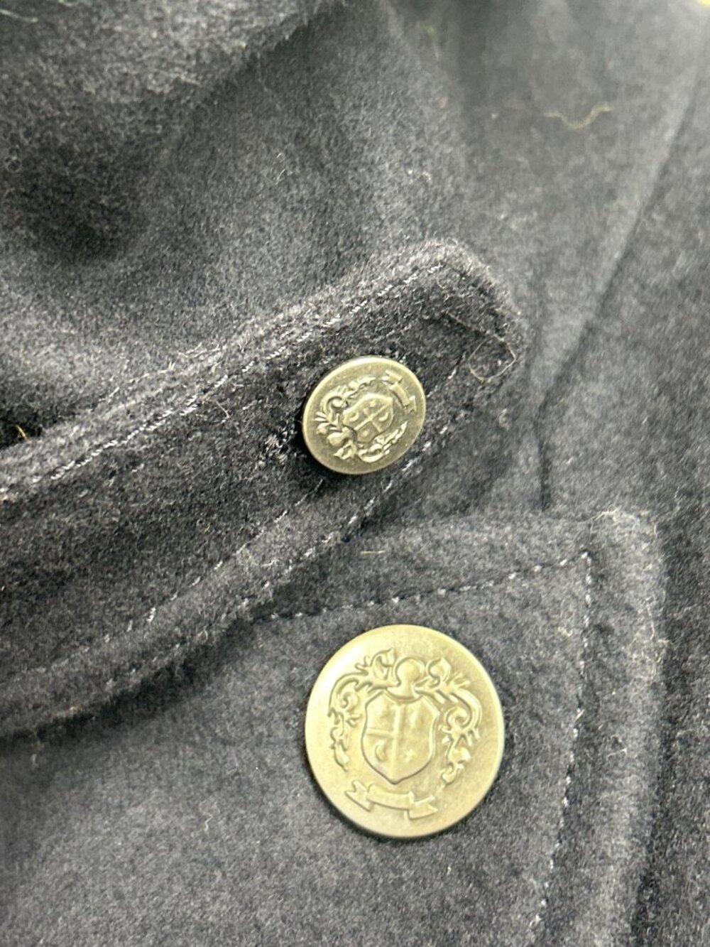 Gap Women’s M Navy Blue Wool Double Breasted Peacoat Crest Buttons Preppy - Picture 10 of 15